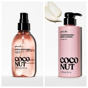 PINK Victoria’s Secret Coconut Hair & Body Mist and Body Lotion Full Size- NWT